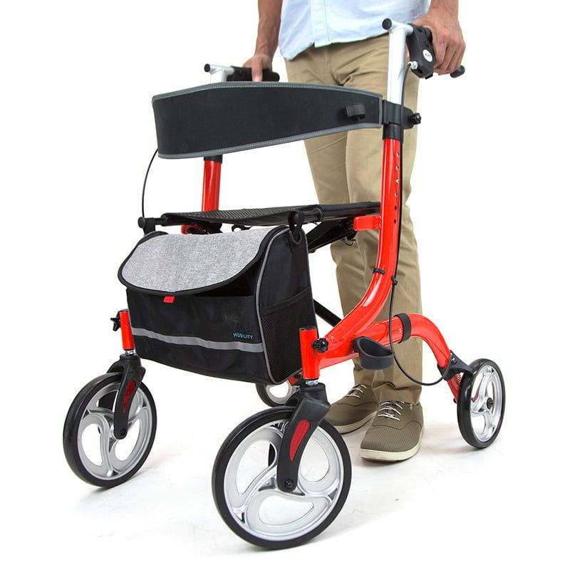 Red Rollator Model S by Vive Mobility